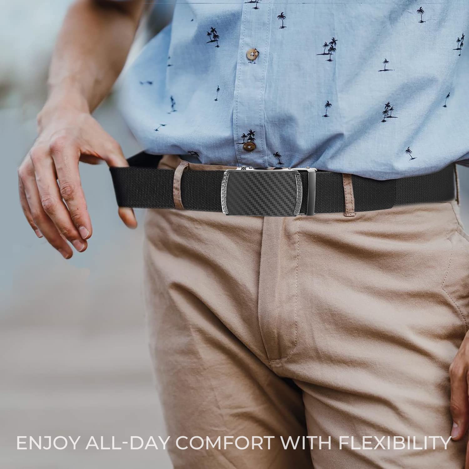 CHAOREN Men's Ratchet Elastic Belt - 1 3/8