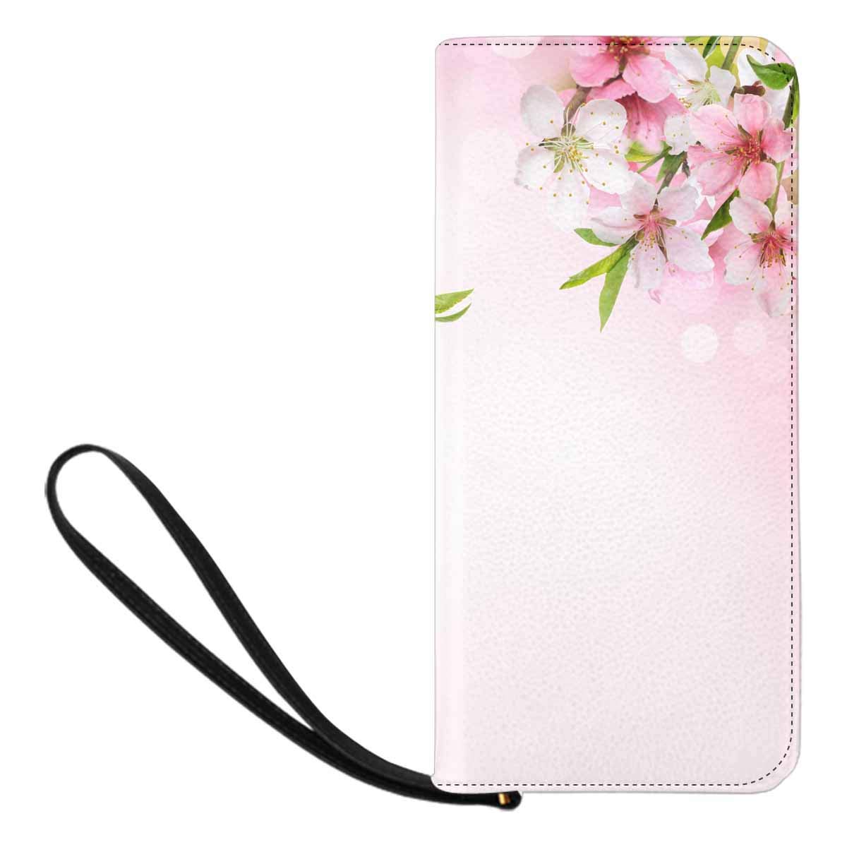 Pink Cherry Blossom Clutch Wallet with Card Holder & Wrist Strap - Women's Fashion Wallet with Cash Pocket - Perfect for Parties, Weddings & Everyday Use
