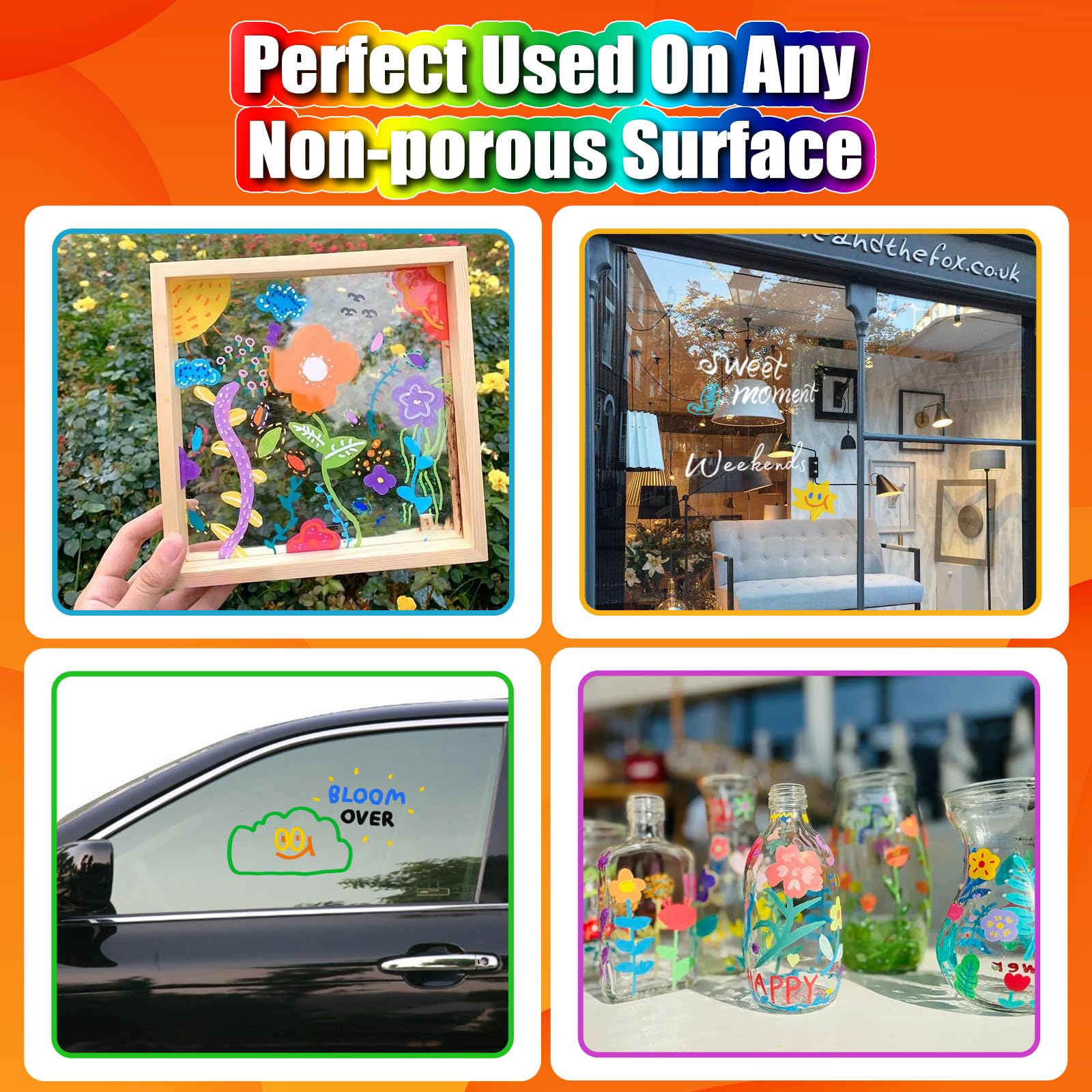 Vibrant Liquid Chalk Markers - 8 Pack Non-Toxic Water-Based Chalkboard Pens with 6mm Reversible Tip for Blackboard, Window, Glass & Mirror - Perfect for Restaurants, Classrooms, Retail Signs & DIY Home Decor