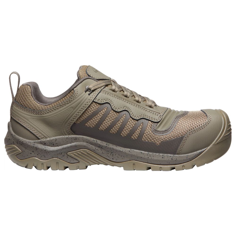 Keen Reno Men's Waterproof Composite Toe Work Shoes - Lightweight & Slip-Resistant Safety Boots for Construction, Hiking & Outdoor Work (Brindle/Morel)