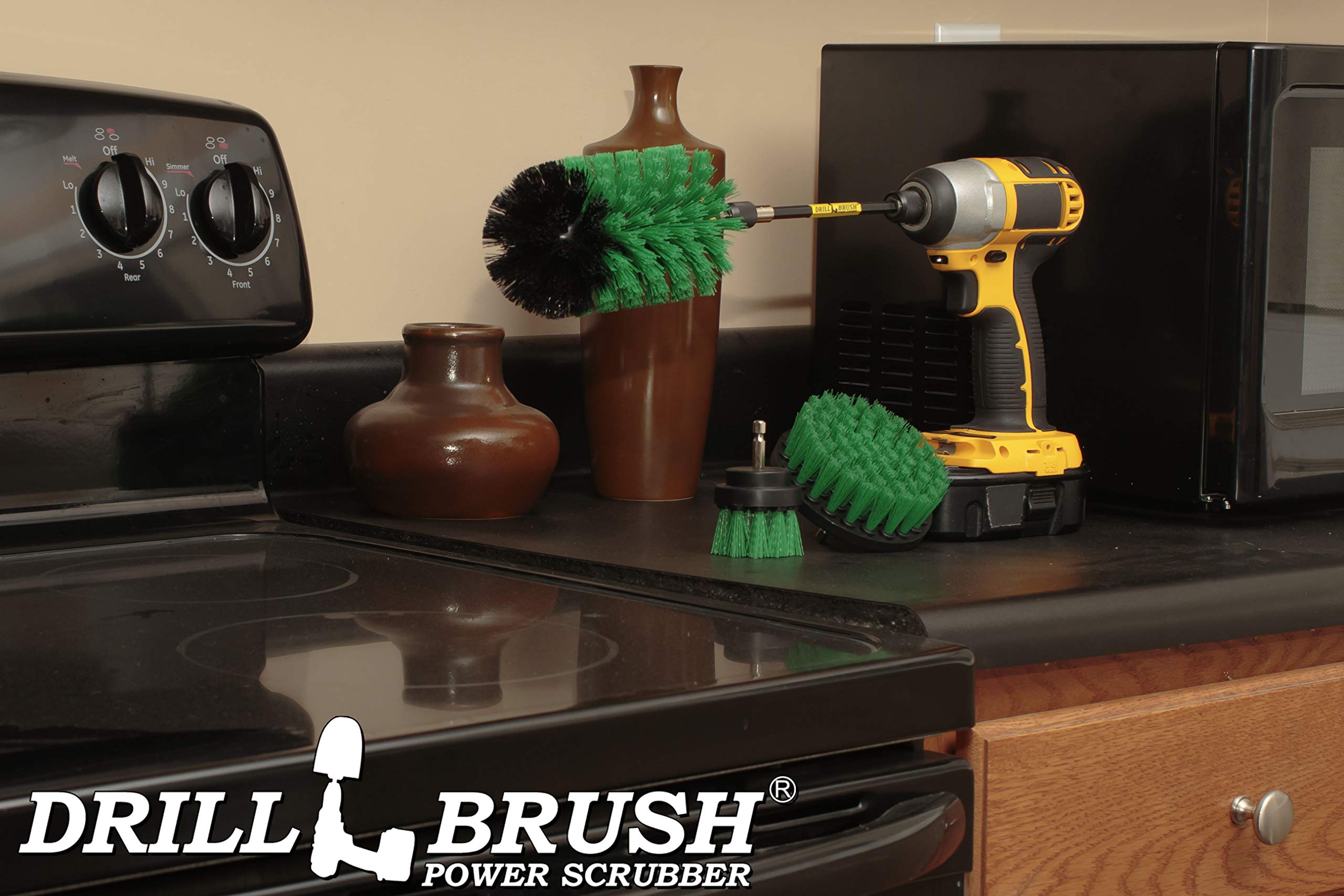 Long Reach Kitchen Cleaning Kit - Oven, Microwave & Sink Brush Set for Deep Cleaning
