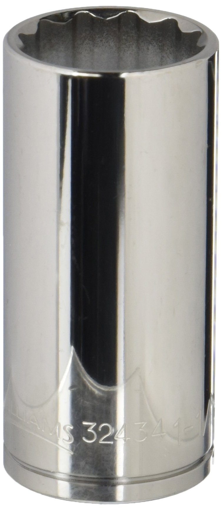 Williams 32434 1/2-Inch Drive Deep Socket, 12-Point, 1-1/16-Inch - Professional Grade Socket Wrench for Automotive Repair & Mechanical Maintenance
