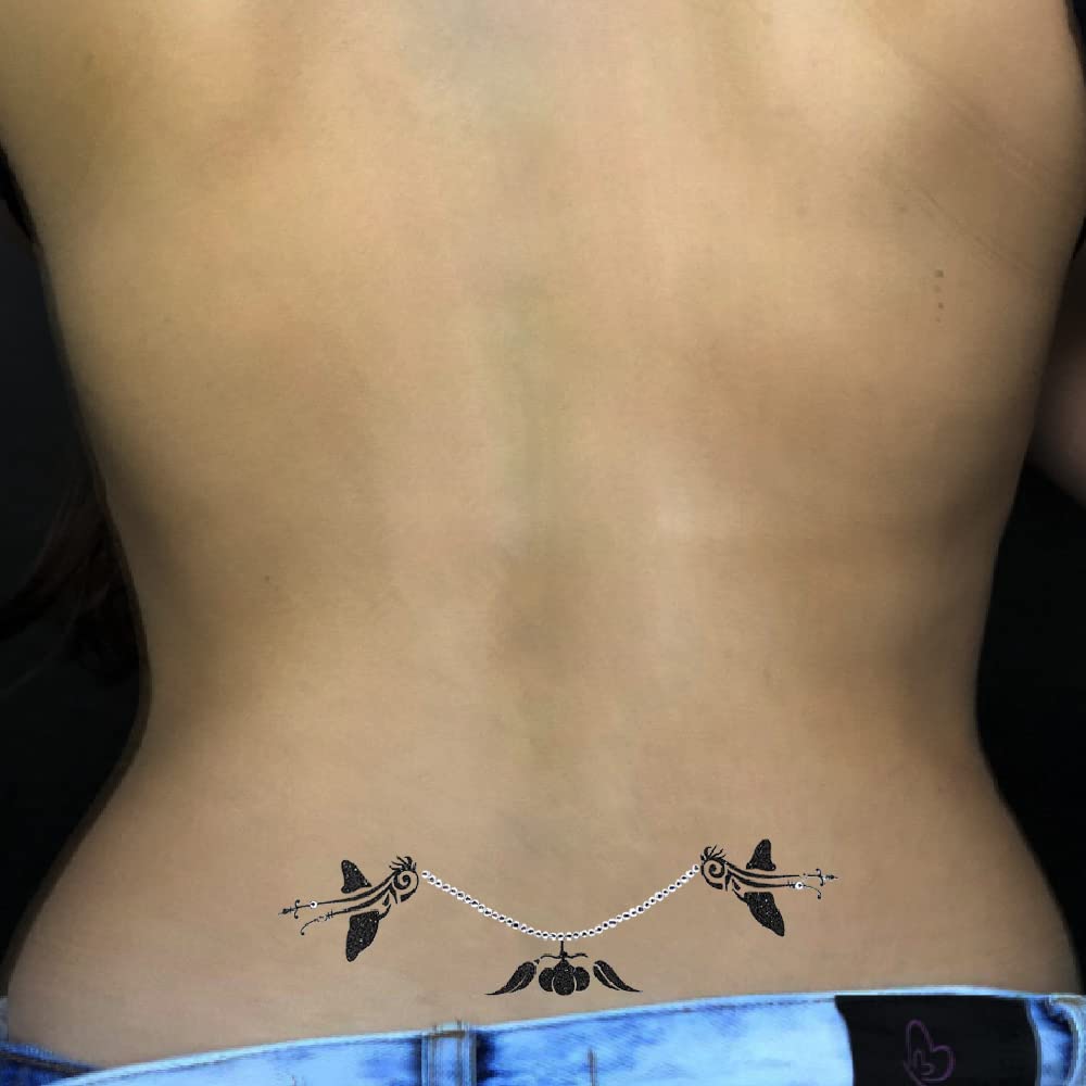 Comet Busters Glitter Black Temporary Tattoo Stickers - Waterproof Body Jewelry for Parties & Festivals (BJ200) | Perfect for Halloween, Cosplay & Music Events