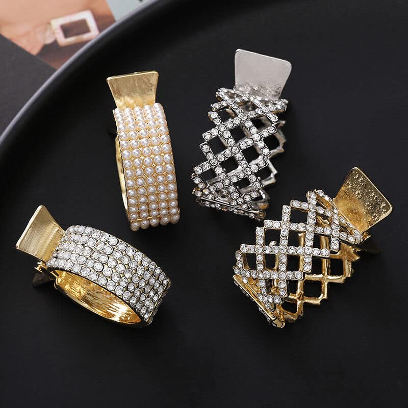Starvis Pearl Hair Clips Set of 3 - Elegant Metal Butterfly Hair Clips with Pearls for Women & Girls, Perfect for Weddings, Parties & Everyday Use