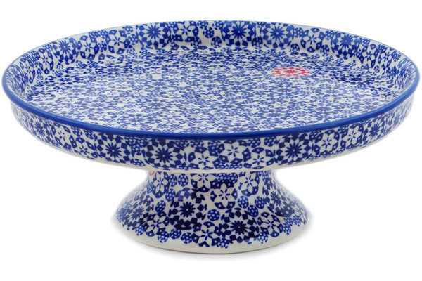 10-Inch Elegant Glass Cake Stand with Bullseye Design - Perfect for Wedding, Birthday, and Dessert Displays