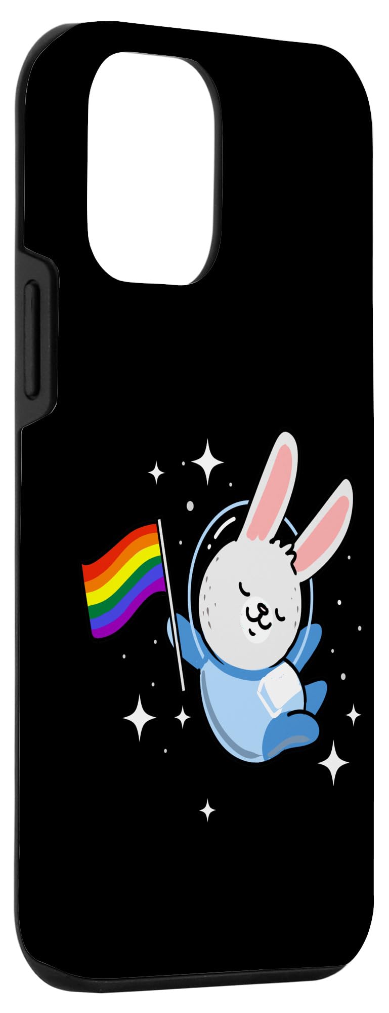 iPhone 12 Mini Case - Space Bunny Gay Pride Design | Protective Phone Cover for LGBTQ+ Support | Perfect for Everyday Use & Pride Events
