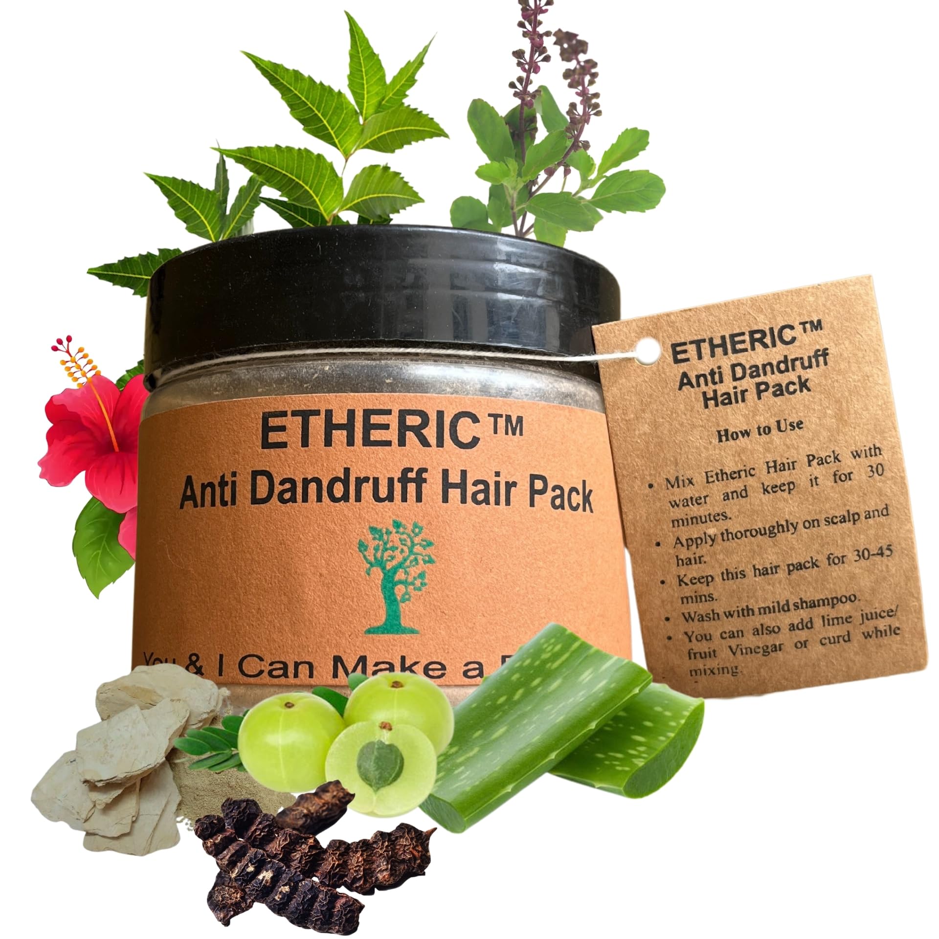 Etheric Anti-Dandruff Hair Treatment Pack - Controls Dandruff & Reduces Hair Fall (150g) | Gentle Scalp Care for Daily Use & Healthy Hair Growth