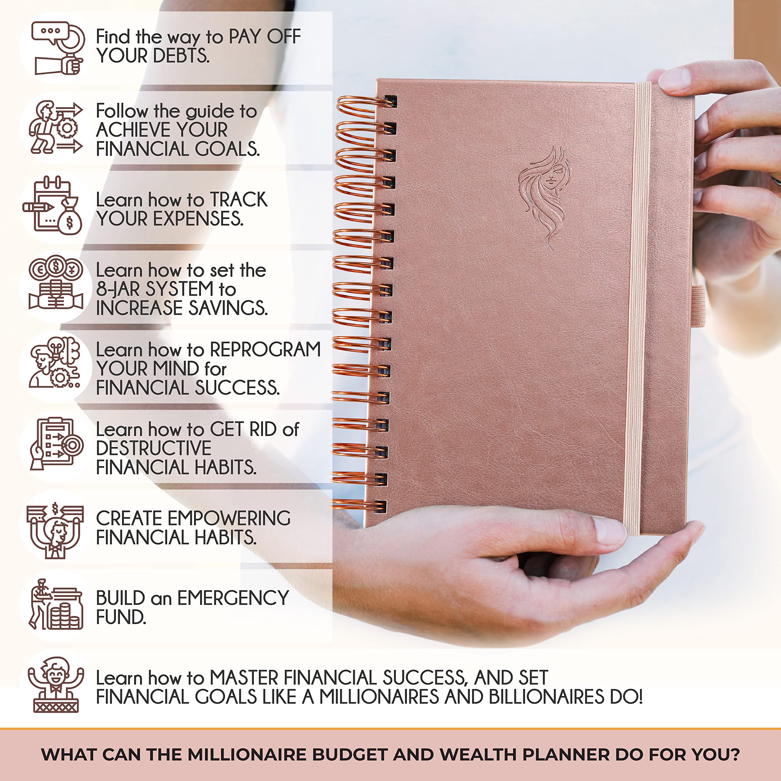 2025 Spiral Budget Planner & Monthly Bill Organizer with Pockets - Finance Journal, Debt Tracker for Bill Payments & Savings | 12-Month Financial Planner for Financial Freedom | Perfect for Personal Finance Management, Home Budgeting & Money Saving Goals