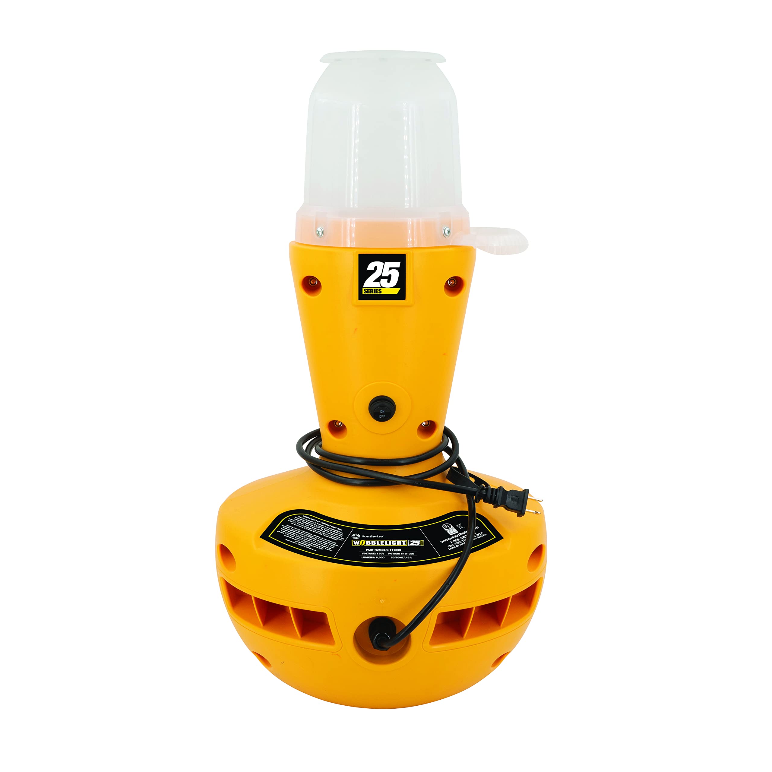 Wobble Light 111208 - 6,000 Lumens LED Safety Light with Wobble Effect, One Size Fits All - Perfect for Construction, Emergency Vehicles & Hazard Warning