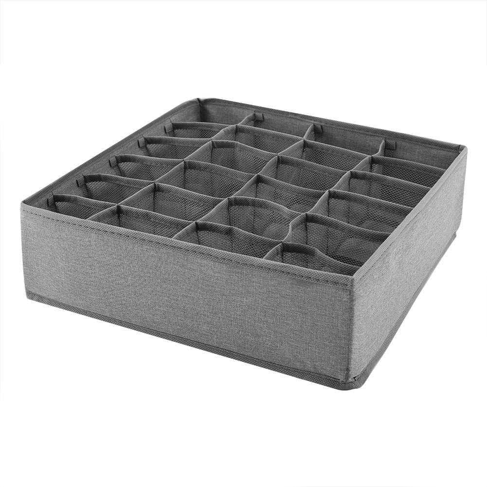 Underwear Organizer Box Set - Bra, Socks & Tie Storage Cubes for Closet & Luggage - Space Saving Gray Compression Containers (Perfect for Travel & Home Organization)