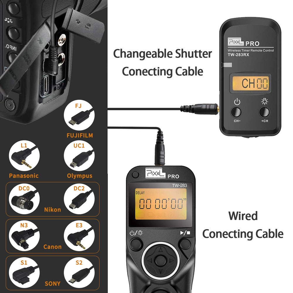 Nikon Wireless Remote Shutter Release TW-283 DC2 - Compatible with Nikon Z7, Z6, Df, D90, D7500, D3300, D3100, D3200, D5000, D5500, D7200, D7000, D600, D750 - Perfect for Photography, Self-Portraits, Group Shots & Long Exposure