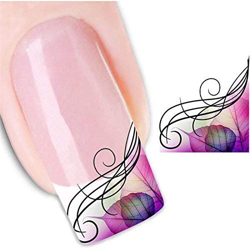 3D Colorful Fluorescent Nail Art Decals - Water Transfer Stickers for Manicure (1 Sheet) | DIY Nail Design for Parties, Weddings & Special Occasions