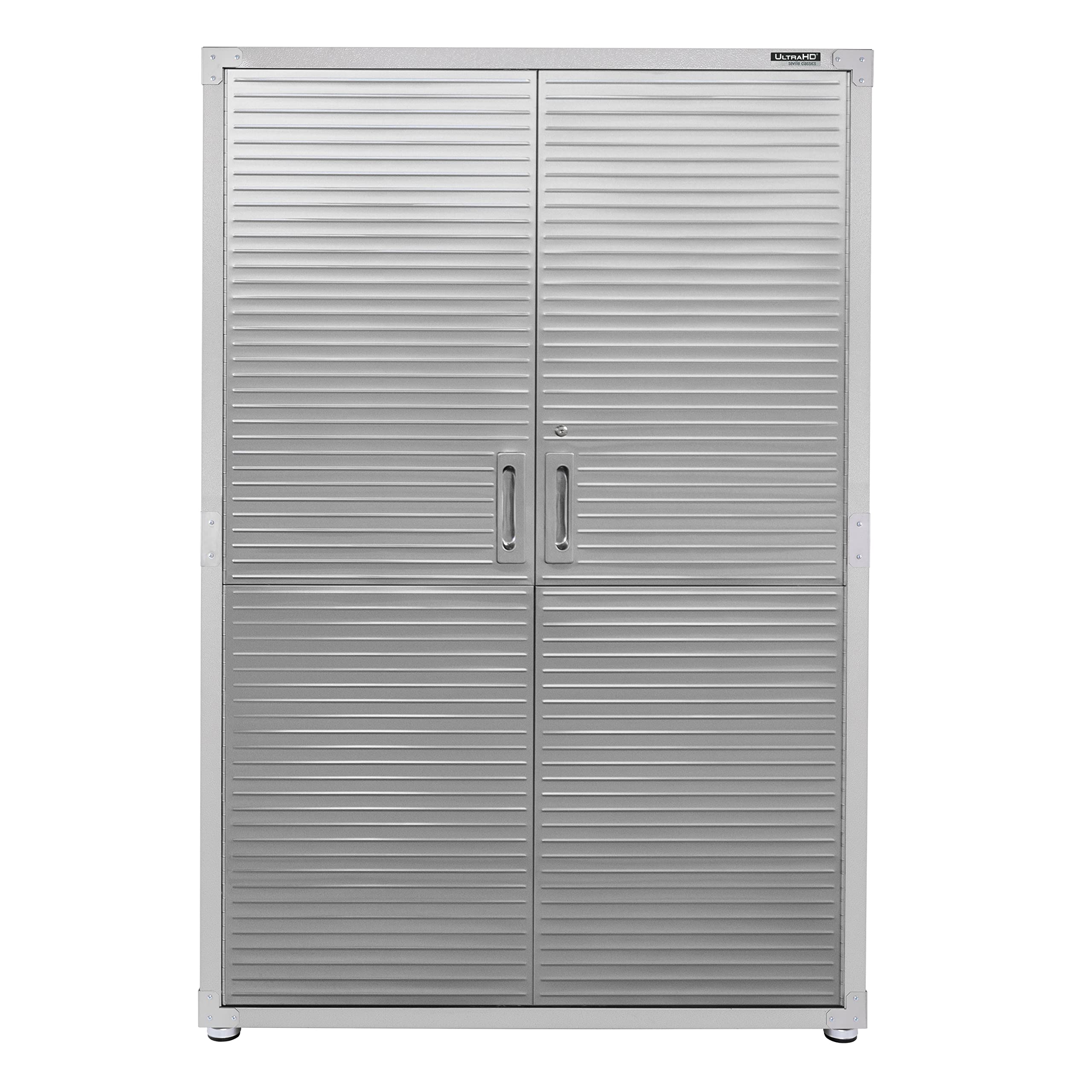 Seville Classics UltraHD Solid Steel Lockable Storage Cabinet with Adjustable Shelves - 48