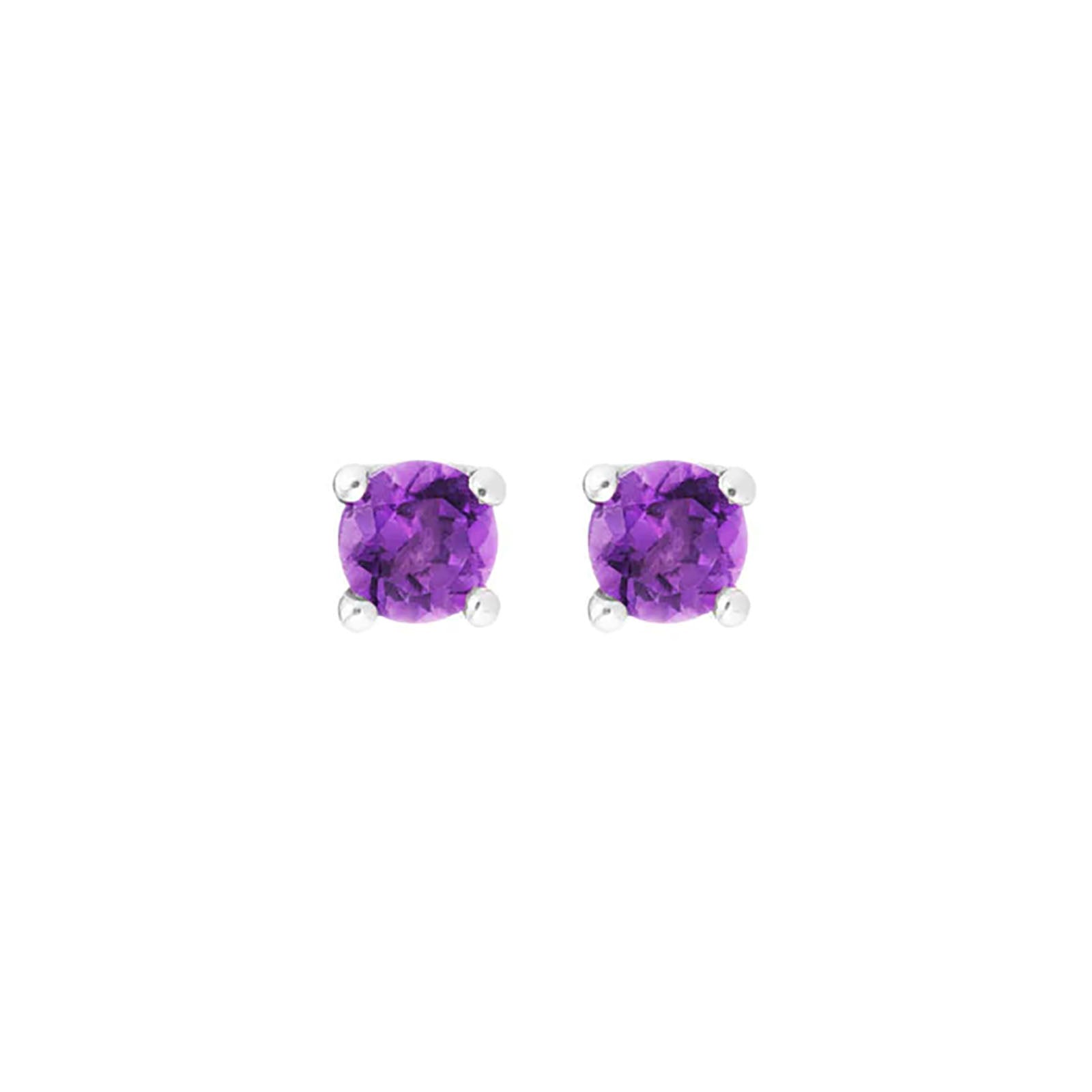 Natural Amethyst Stud Earrings for Women - 14K Gold Plated Hypoallergenic Earrings for Sensitive Ears | Perfect for Everyday Wear, Gift Giving & Special Occasions