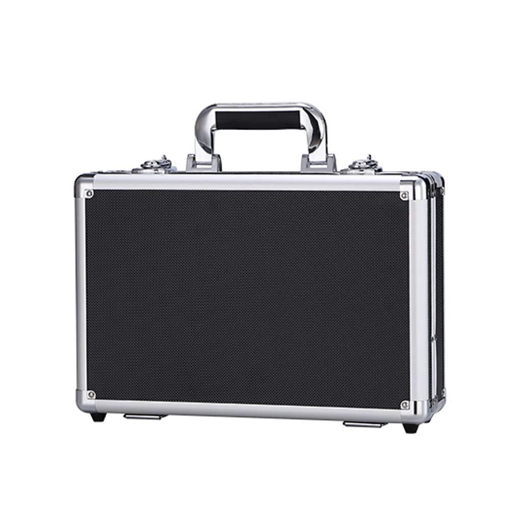 Lockable Aluminum Security File Box - Portable Travel Briefcase for Wallets, Cash & Passports - Durable Storage Solution for Office, Home & Travel (Black)