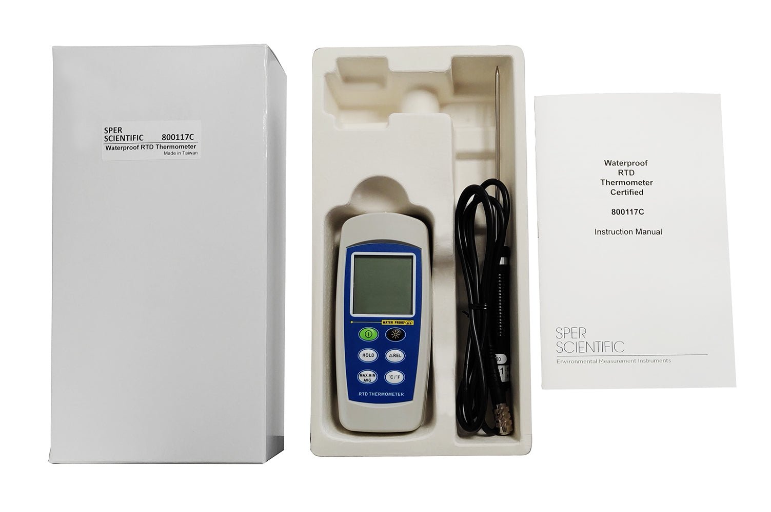 Waterproof RTD Thermometer - High Accuracy Temperature Sensor for Industrial, Food, and Lab Use | Durable & Reliable for Harsh Environments