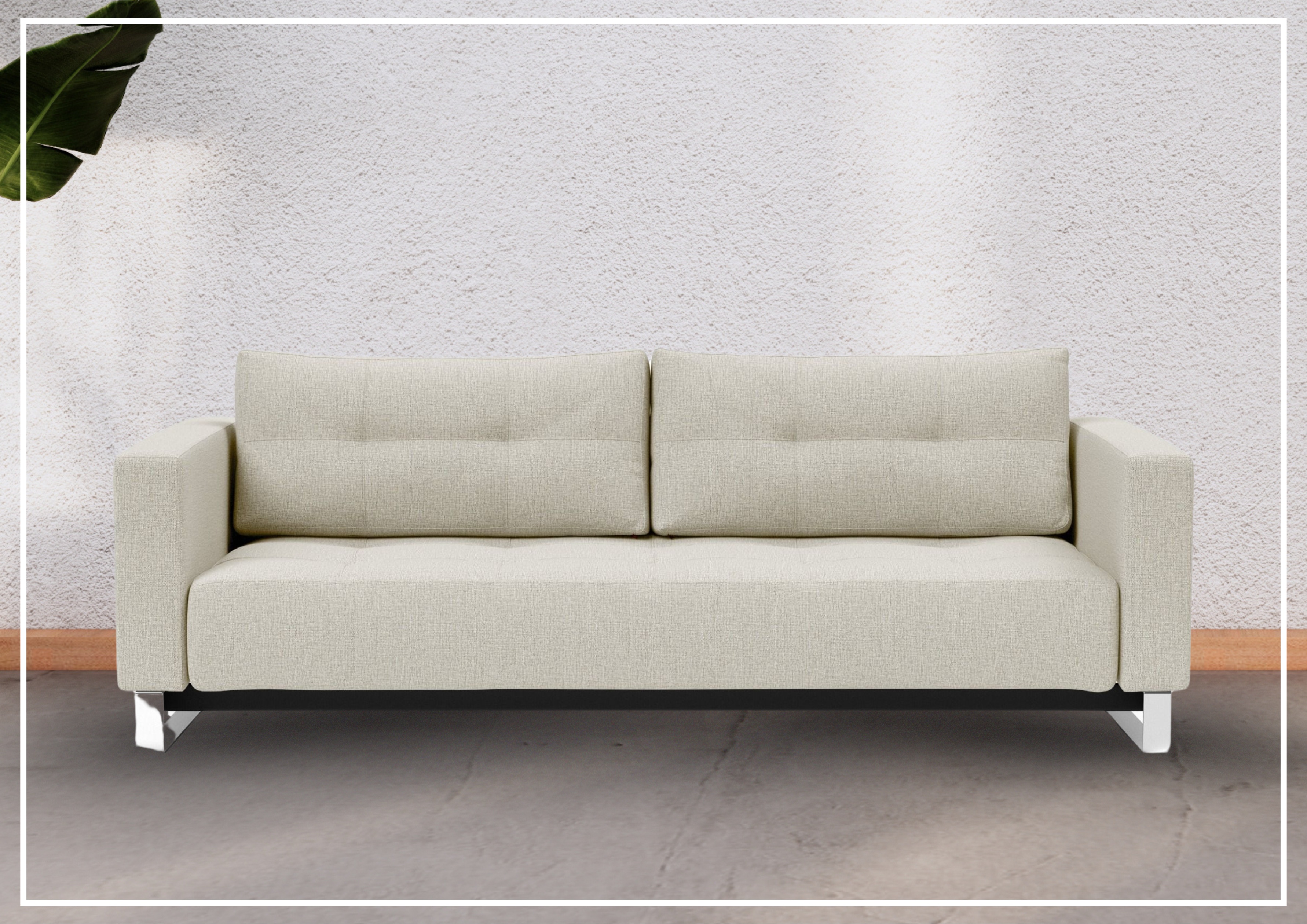 Innovation Living Cassius 2-Seater Fabric Sleeper Sofa with Ottoman - Convertible Sofa Bed for Small Spaces, Guest Room & Apartment Living - Perfect for Overnight Guests & Cozy Movie Nights