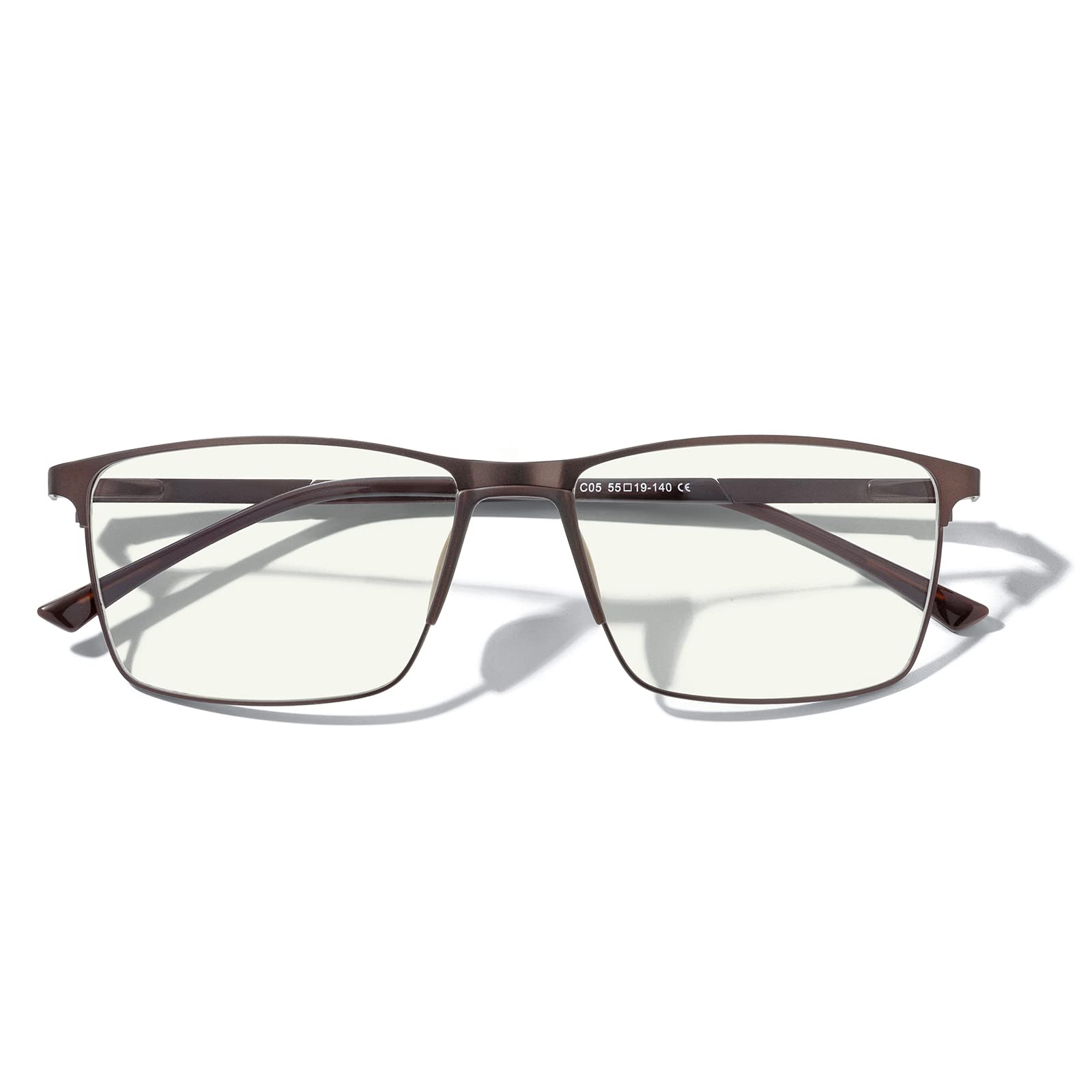 Blue Light Blocking Glasses for Men - Anti Eye Strain Reading Glasses with Metal Frame & Spring Hinge - Perfect for Computer Work, Gaming & Night Reading