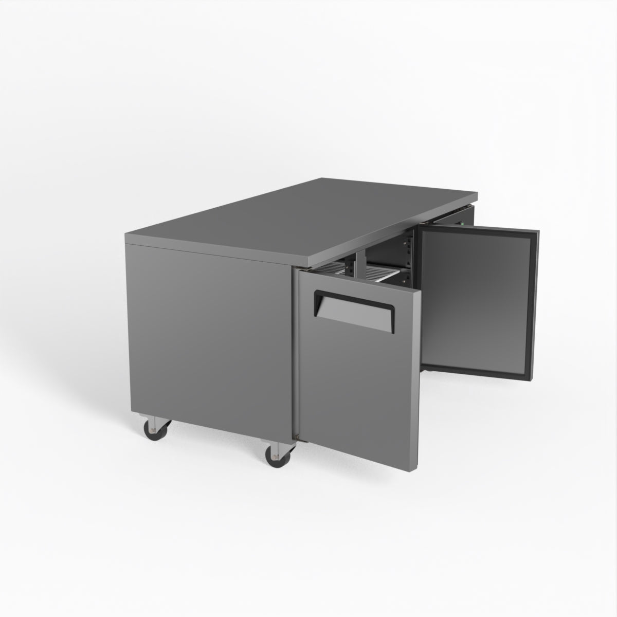 Commercial Under Counter Refrigerator - 2 Door Stainless Steel Worktop Fridge, 800mm Depth - Ideal for Restaurants, Cafes, and Commercial Kitchens