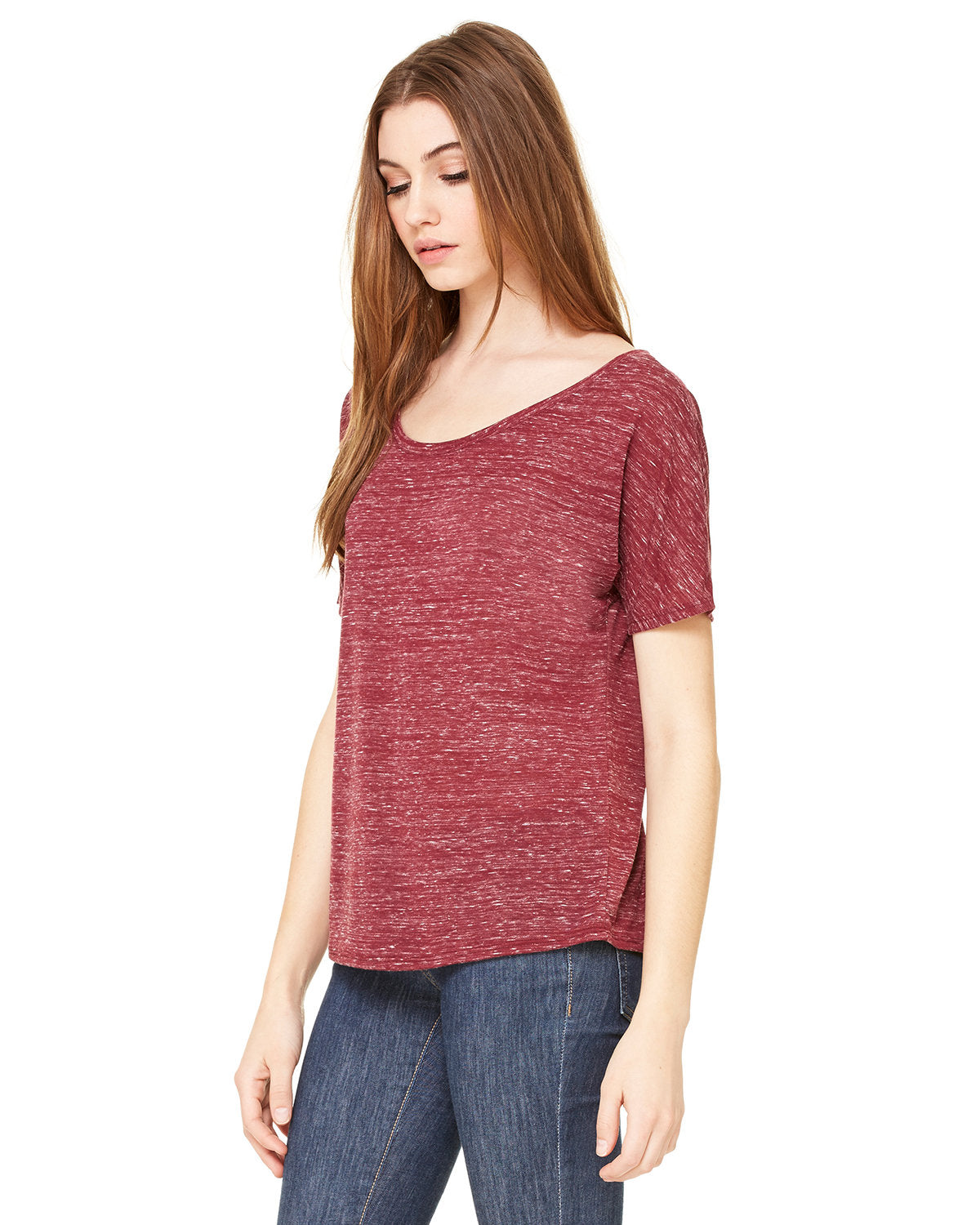 Bella + Canvas 8816 Women's Slouchy Scoop Neck T-Shirt - Soft Comfort Fit Casual Tee for Everyday Wear, Lounge & Street Style