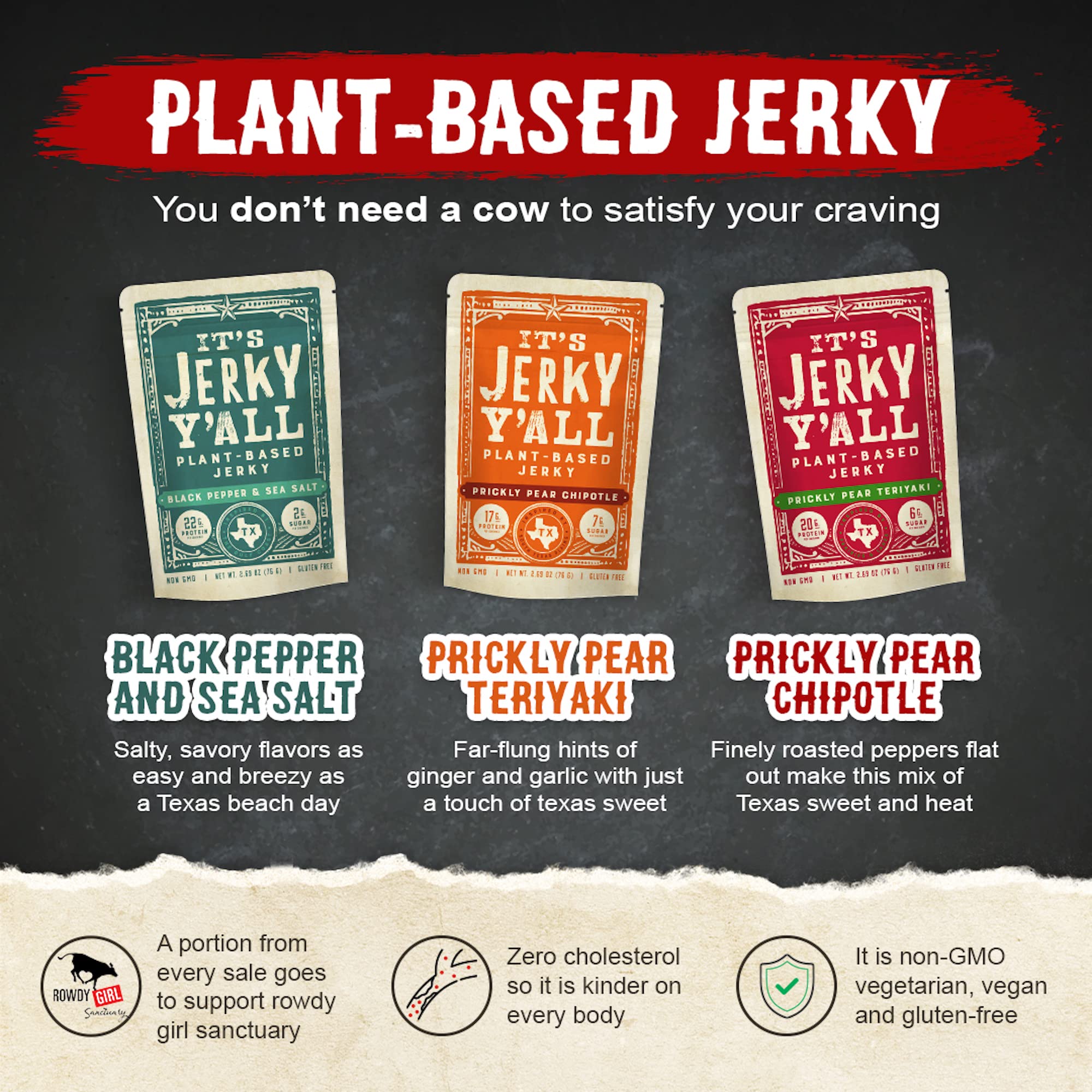 Plant-Based Jerky - Sweet & Spicy Vegan Snacks (2 Pack) | Non-GMO, Gluten-Free for Hiking & Travel