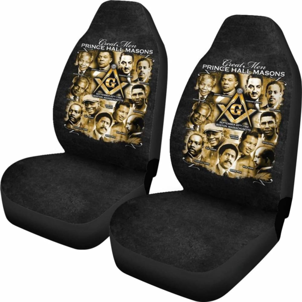 Premium African Print Car Seat Covers - Prince Hall Freemasonry Design (105905) | Stylish & Durable for SUVs, Sedans & Trucks | Perfect for Road Trips, Commuting & Car Enthusiasts