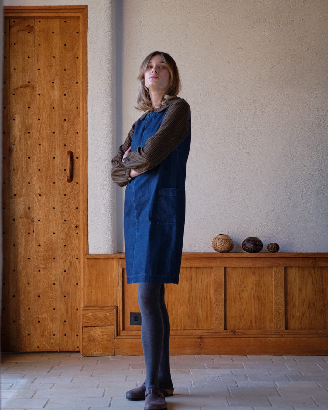 Eva Pinafore Cotton Dress for Women - Soft Blue Denim Jumper Dress | Perfect for Spring, Summer, Casual Wear & Layering