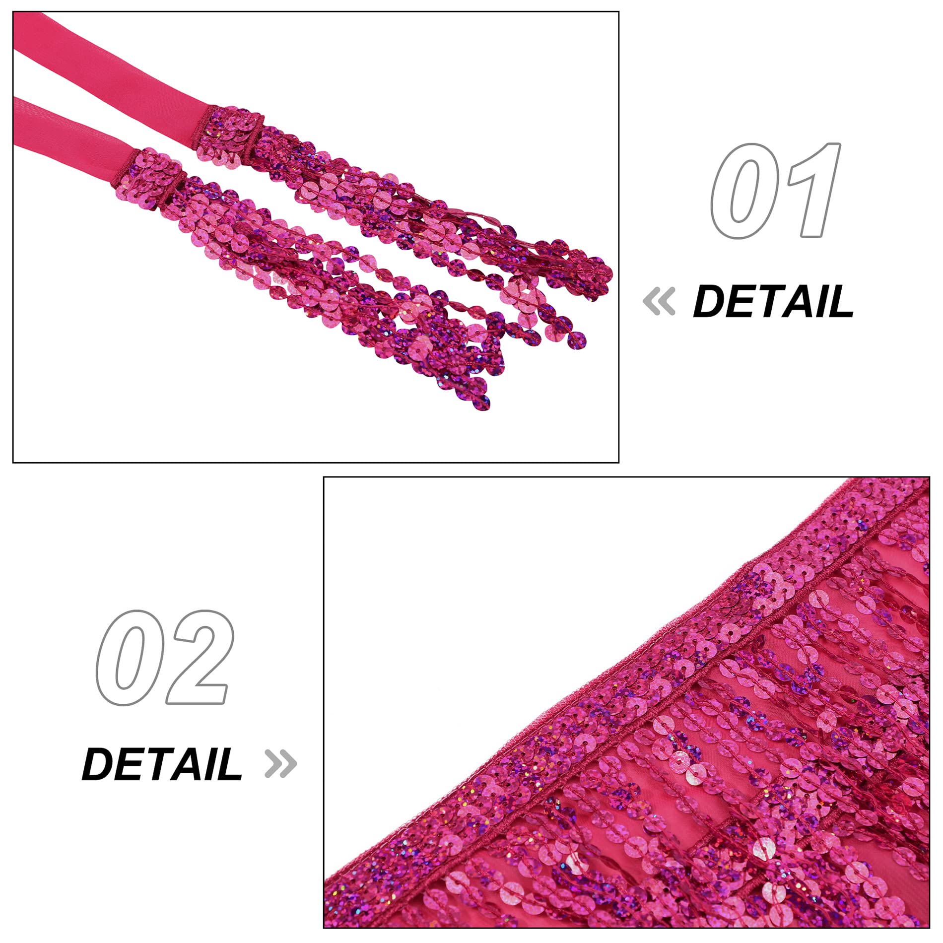 Women's Belly Dance Skirt with Sequins - Sparkly Tassel Fringe Skirt for Rave, Festival & Dance Performances | Hip Scarf for Belly Dancing & Costume Outfits