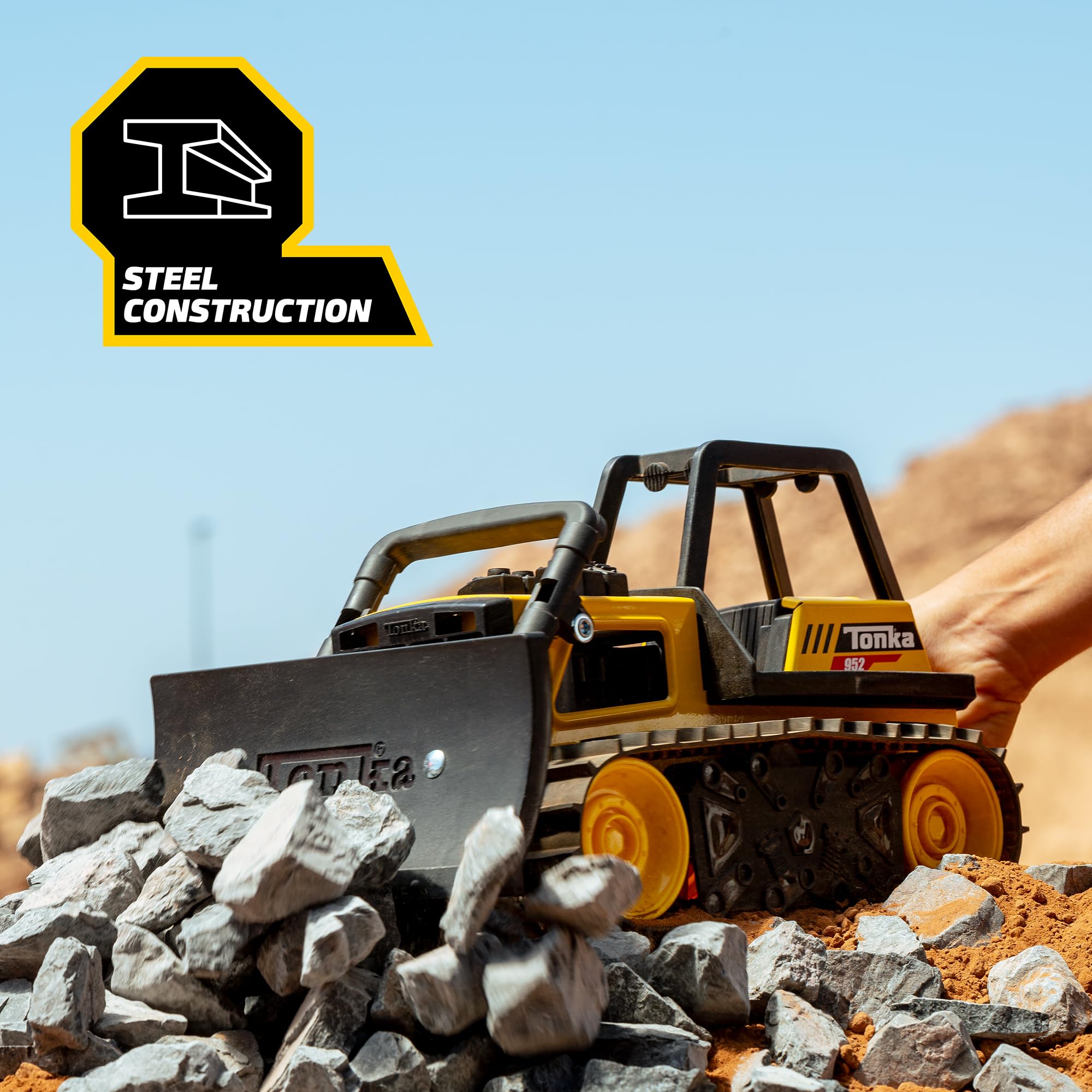 Tonka 6027 Steel Classic Bulldozer Toy - Durable Construction Vehicle for Kids Ages 3+ | Boys & Girls Pretend Play, Sandbox Toys, Birthday Gifts | Outdoor & Indoor Playtime Fun