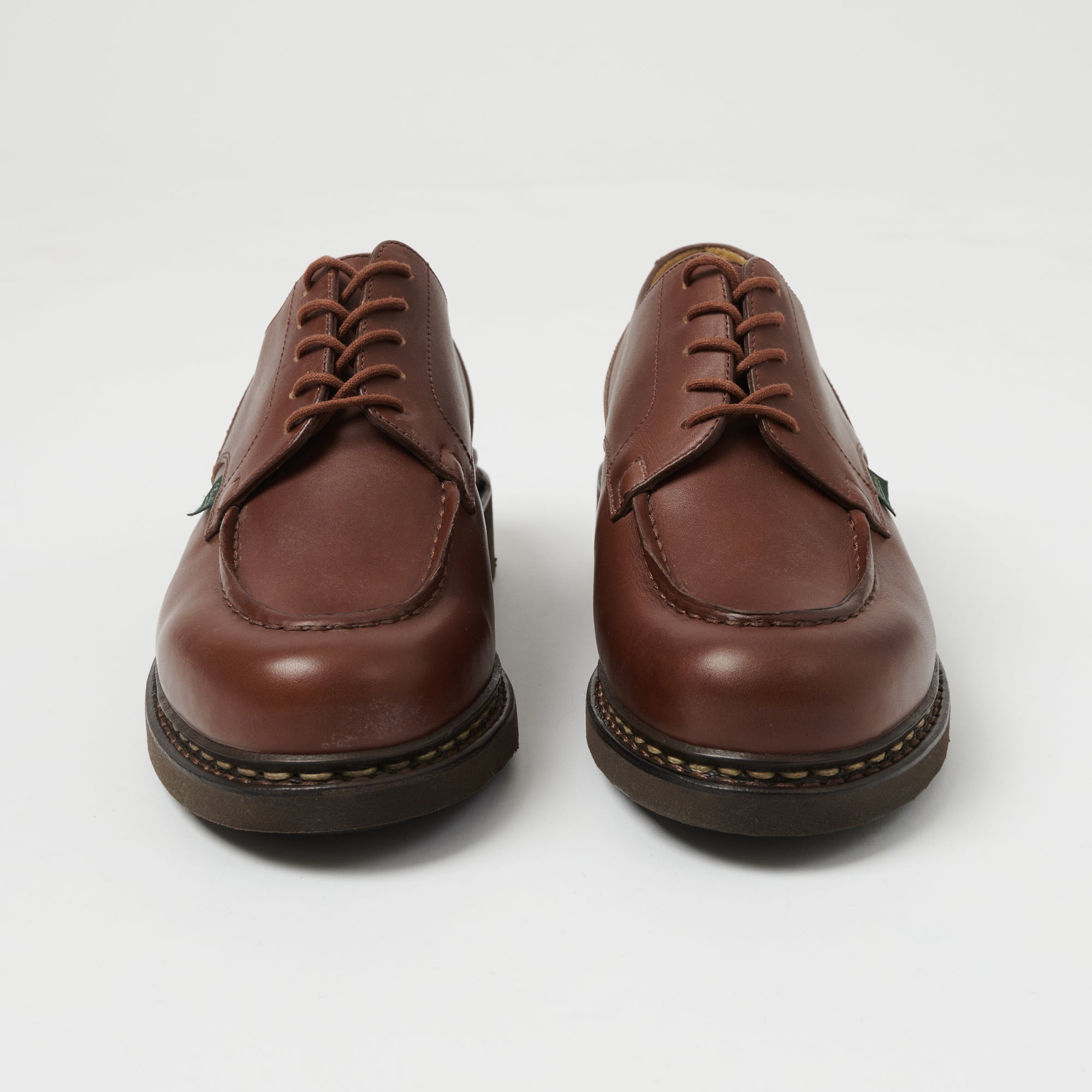 Paraboot Chambord Tex Leather Shoes for Men - Brown Lisse Marron - Classic Casual & Business Dress Shoes for Office, Travel & Everyday Wear