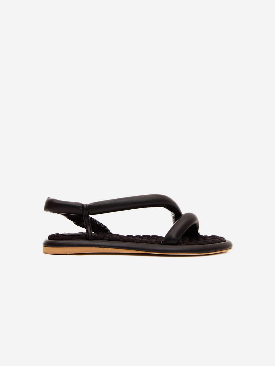 Gina Vegan Leather Chunky Flat Sandals for Women | Comfortable Black Summer Shoes | Perfect for Beach, Vacation & Casual Outfits