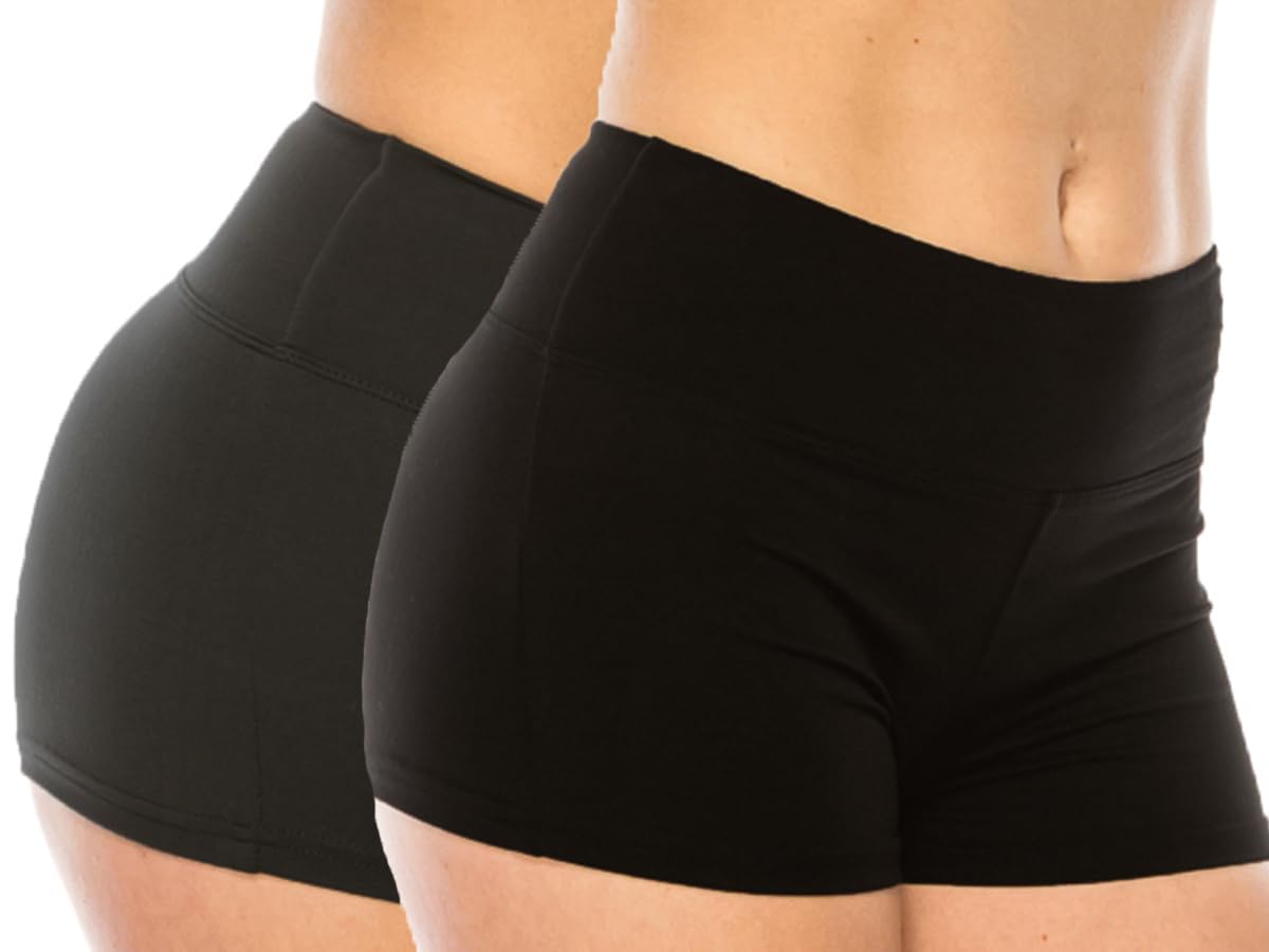 LA12ST Women's Workout Shorts - Buttery Soft High Waist Yoga Shorts for Running, Dance, Volleyball & Gym - Stretchy Activewear for Fitness & Lounge