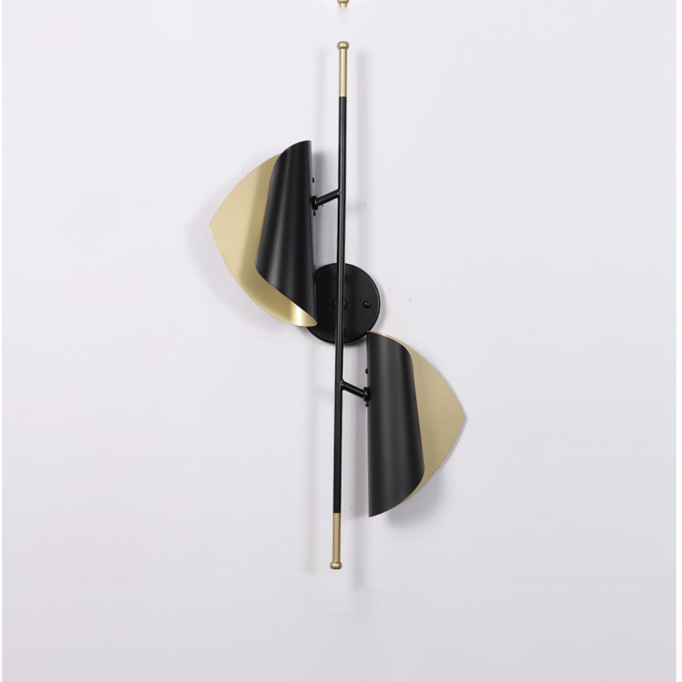 Cigale Double Sconce Wall Light - Modern Brass Wall Sconce with Glass Shades for Bedroom, Living Room & Hallway Lighting Decor