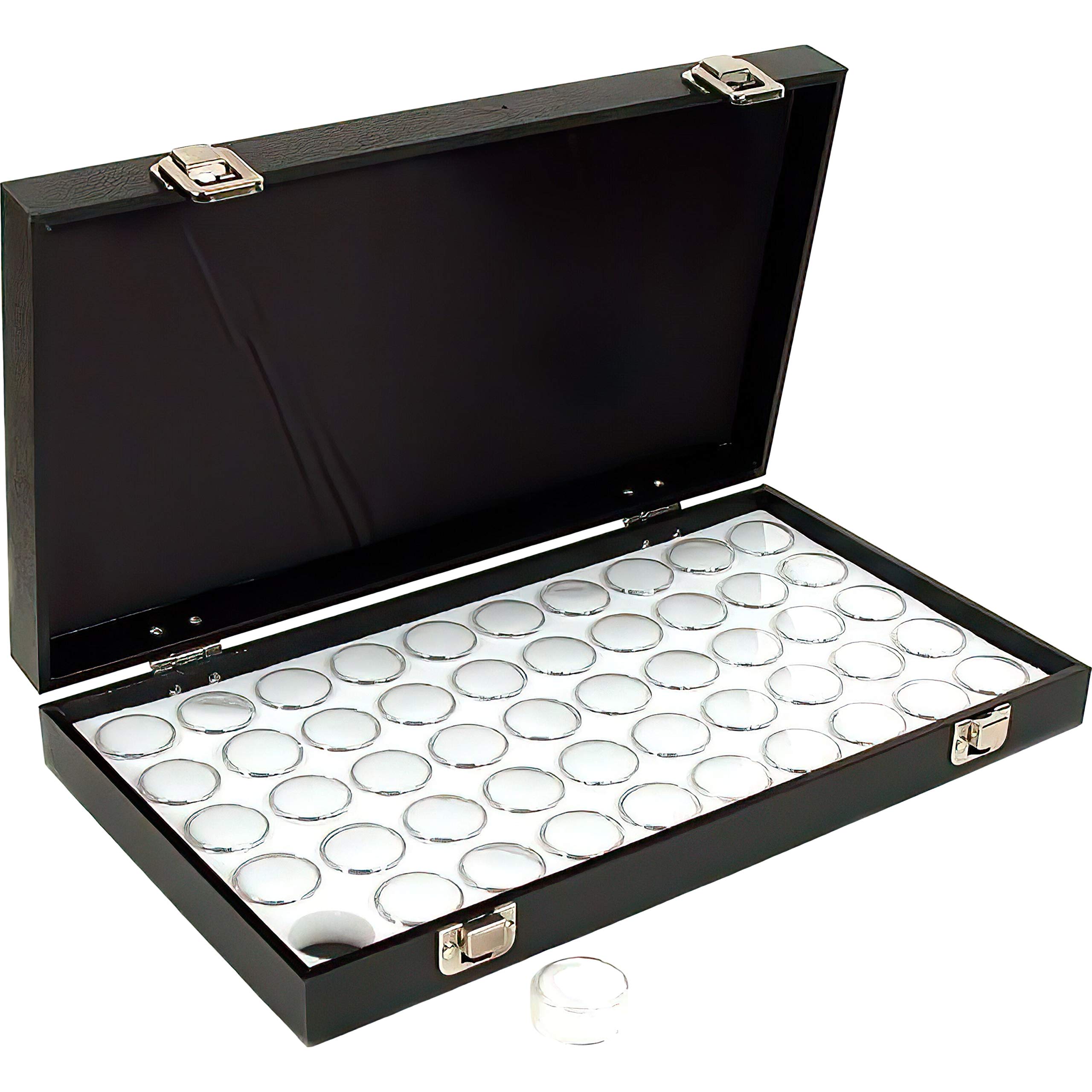 50-Piece Gem Jars White Display Tray - Organizer for Gemstones, Crystals & Jewelry - Perfect for Travel, Crafting & Bead Storage (5.5