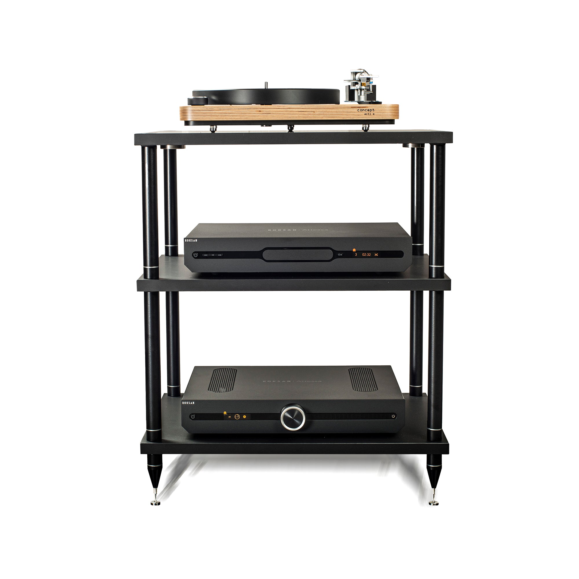 Bassocontinuo Essenza Proton Tower Rack - Premium Audio Equipment Stand for Turntables & Hi-Fi Systems - Perfect for Home Theater & Music Listening Rooms