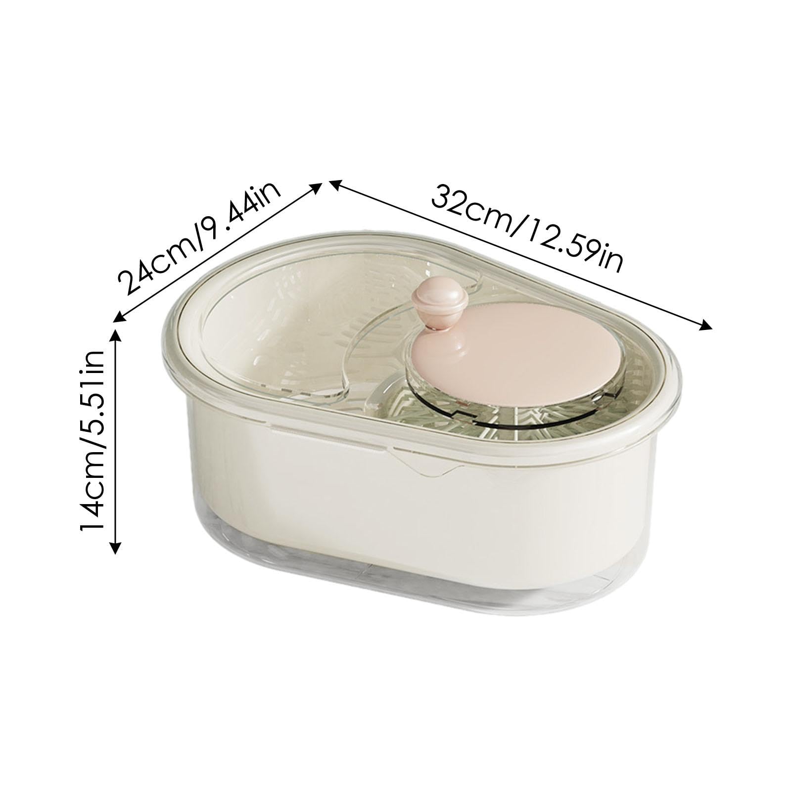 Portable Fruit and Vegetable Cleaner Spinner with Lid, Brush & Colander Bowl - Manual Kitchen Fruit Washer Scrubber for Fresh Produce | Perfect for Washing Berries, Grapes, Leafy Greens & More