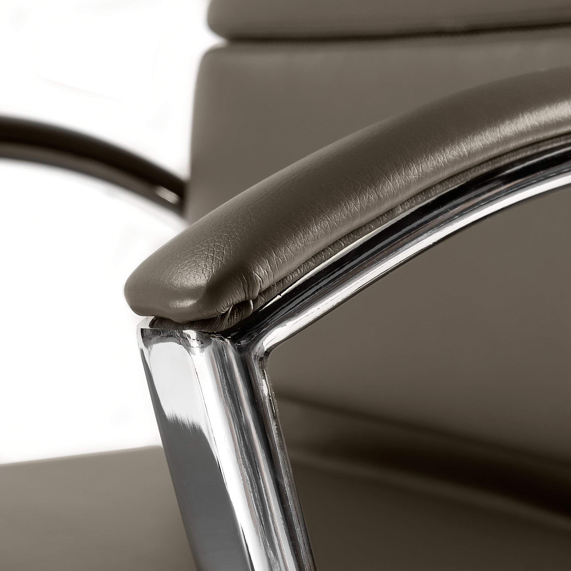 Bush Business Furniture Echo High Back Leather Executive Chair - Washed Gray, Ergonomic Office Chair for Home & Professional Workspaces - Perfect for Long Hours at Computer Desk, Conference Rooms & Executive Offices