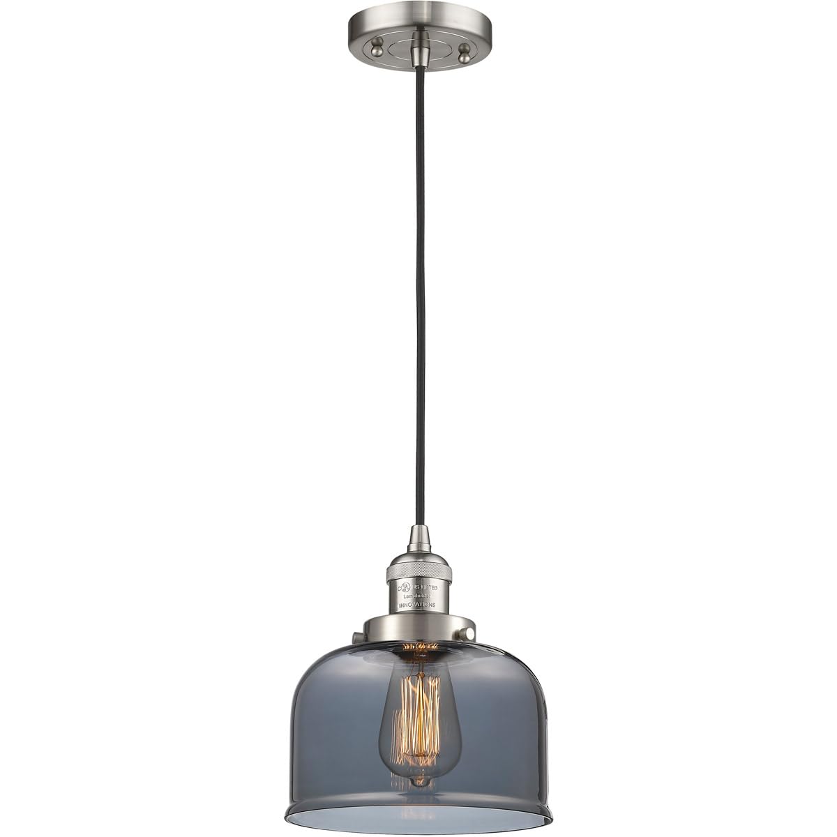 Innovations INNO201C-SN-G73-LED Brushed Satin Nickel LED Mini Pendant Light - Modern Kitchen Island Lighting & Dining Room Hanging Fixture