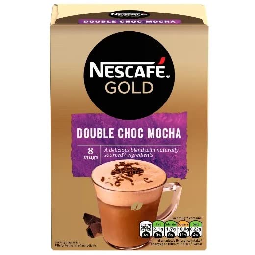 Nestle Nescafe Gold Instant Coffee - Rich Mocha Flavor, 4 Boxes x 8 Sachets (32 Servings Total) - Perfect for Office, Travel & Home Brewing