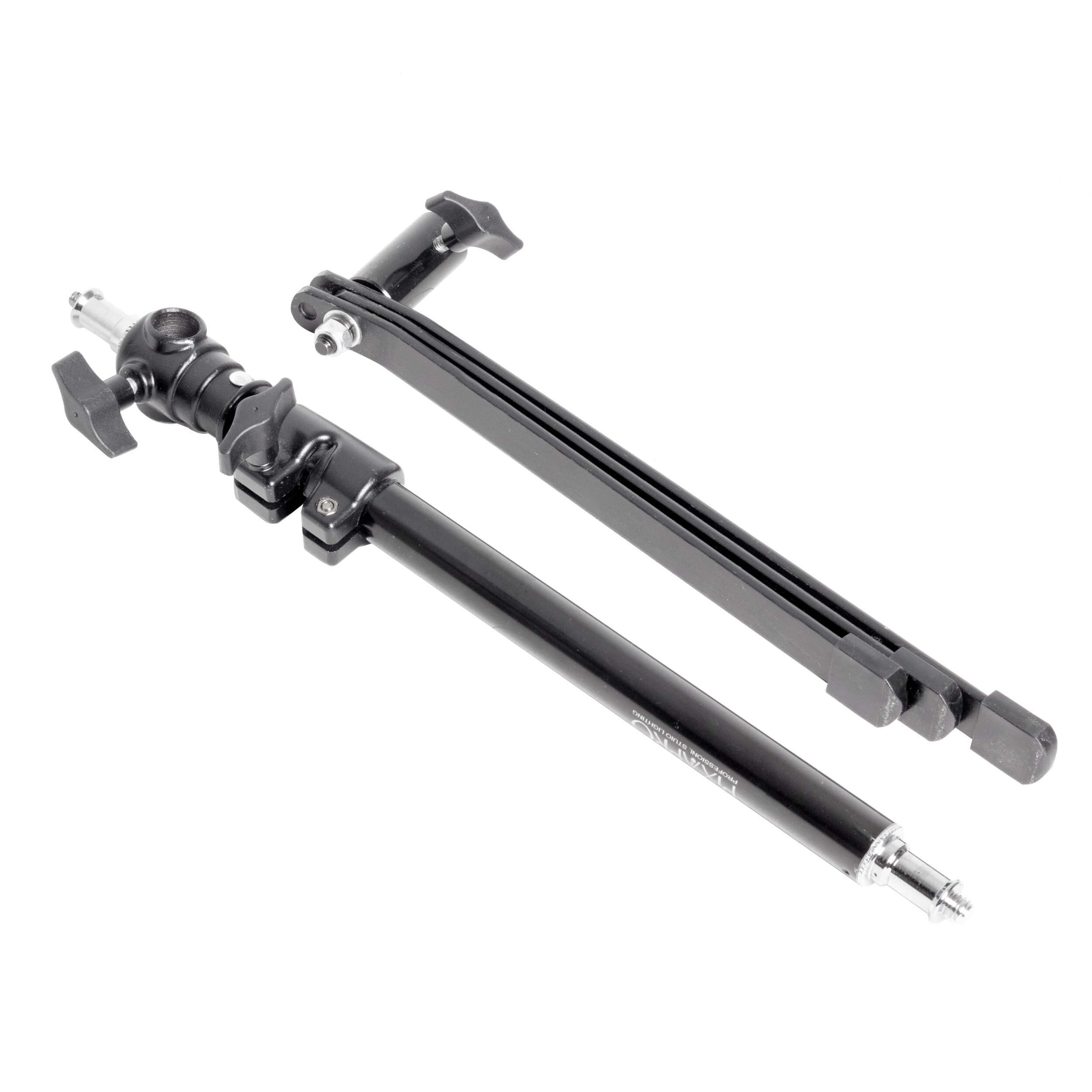 66cm Black Floor Stand Backlight Stand with Extension Arm - Perfect for Photography, Video Lighting, and Studio Setups