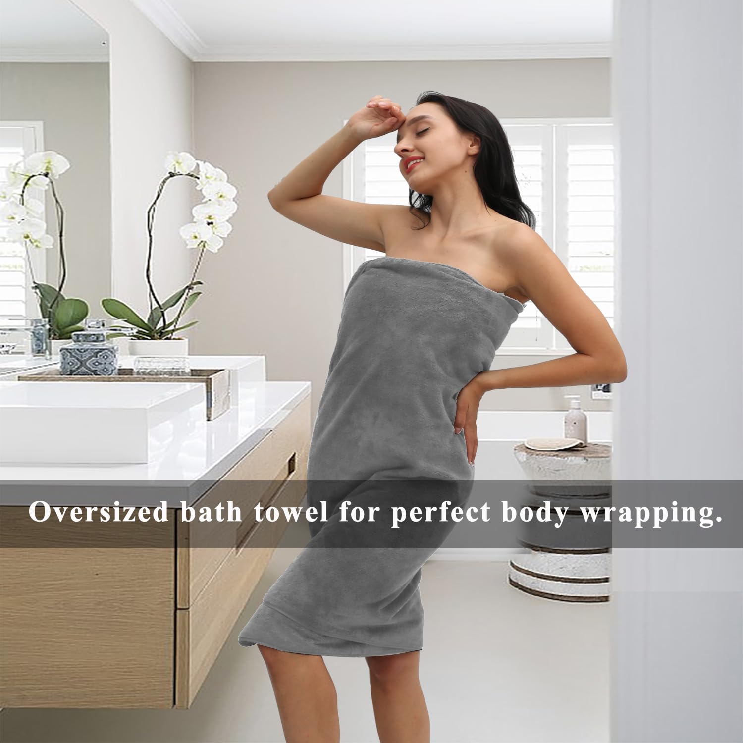 MINCHI 4-Piece Oversized Bath Towels Set - Ultra Soft & Highly Absorbent 600 GSM Bath Sheets (35