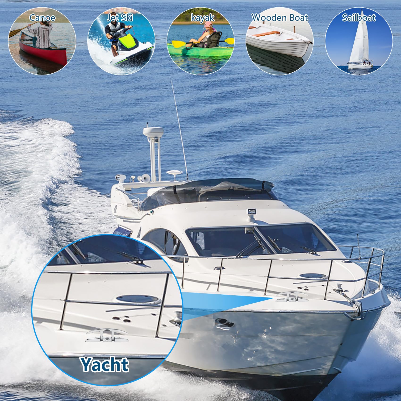 5 Inch & 6 Inch Folding Boat Cleat - 316 Stainless Steel Marine Flip Up Dock Cleat with 3 Holes - Includes Fasteners & Back Plates for Secure Mooring (2 Pack & 4 Pack Options) - Perfect for Boat Docks, Marinas, and Waterfront Mooring Accessories
