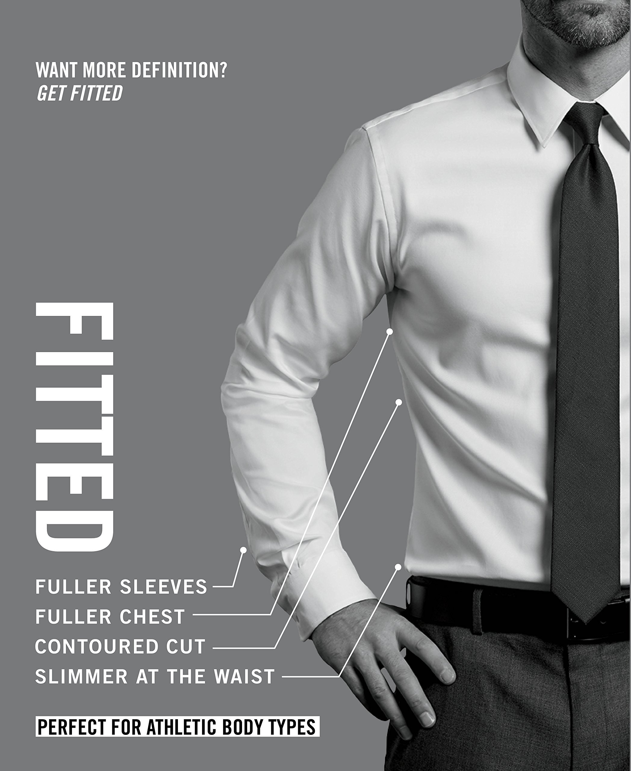 Van Heusen Men's Slim Fit Dress Shirts - Lux Sateen Stretch Solid Spread Collar Button Down Shirt for Business & Formal Occasions