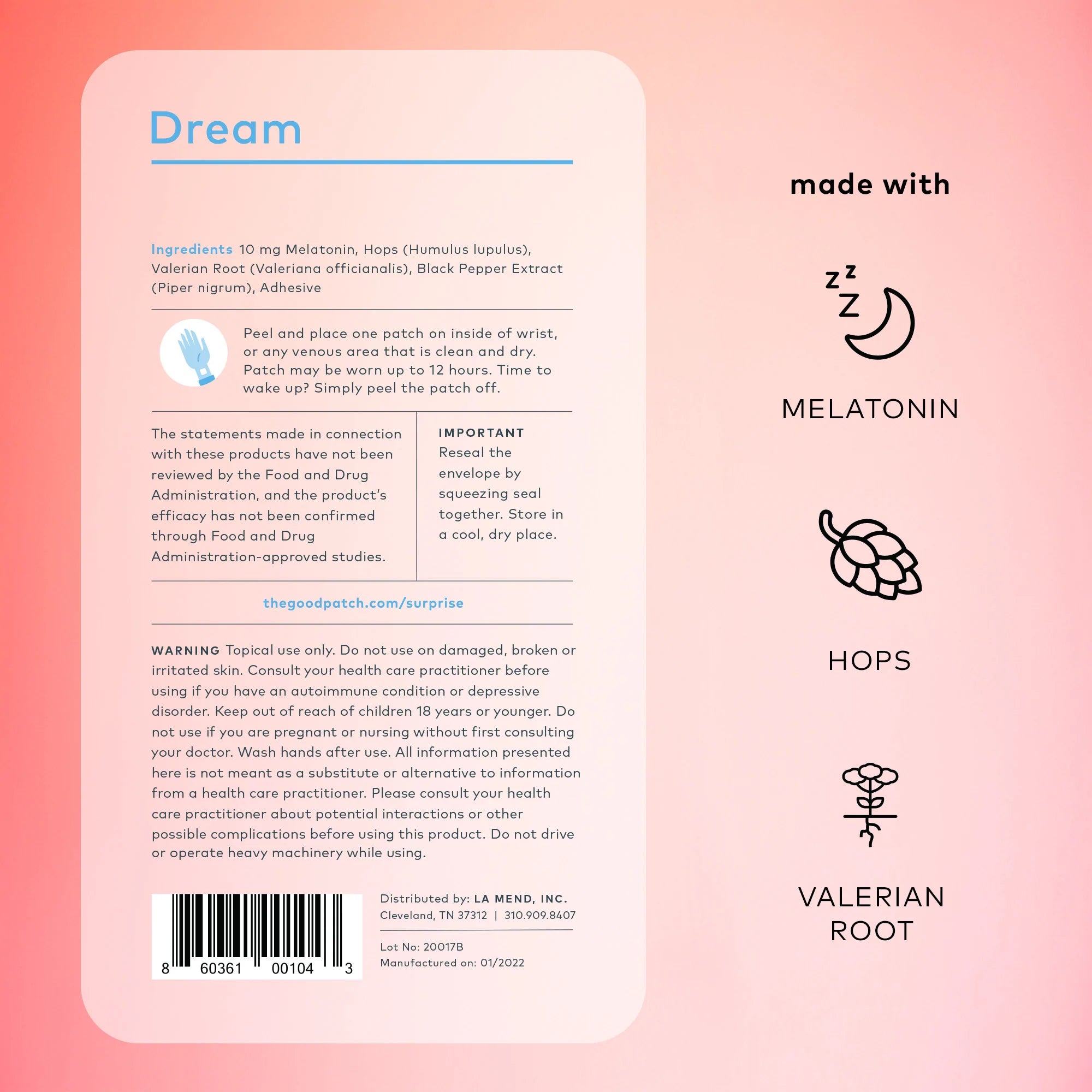 Dream - Premium Sleep Aid & Relaxation Supplement for Better Rest & Stress Relief | Perfect for Nighttime Use, Travel & Insomnia Relief