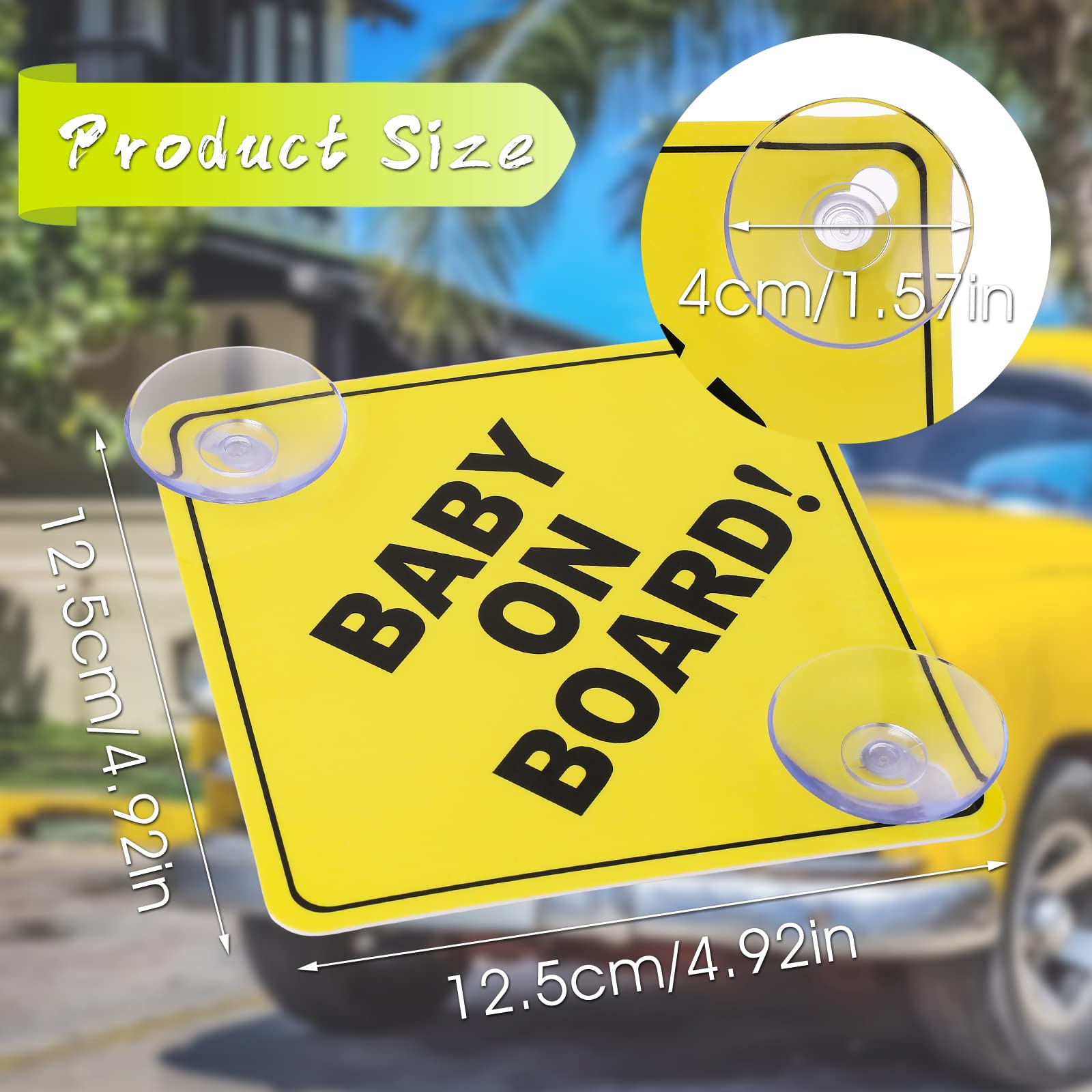 COBEE Baby on Board Car Warning Signs - 2 Pack 5