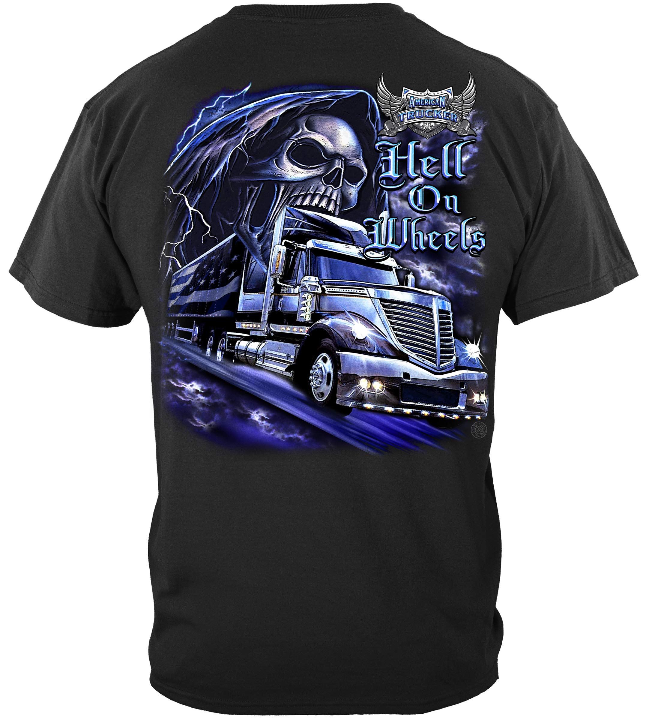Vintage Trucker Hell On Wheels Graphic T-Shirt RN2336 - Cool Biker & Motorcycle Enthusiast Tee for Men & Women