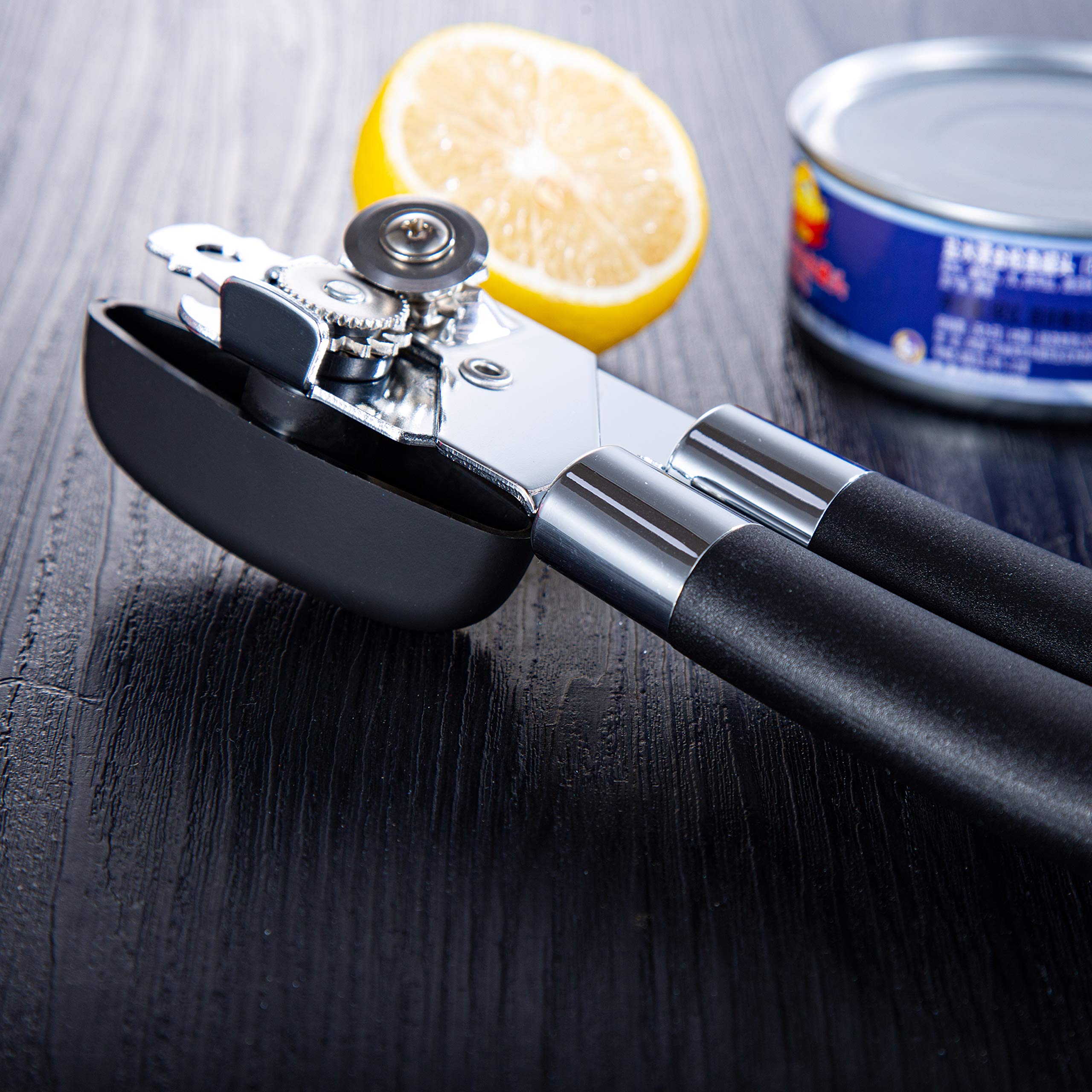 Premium Stainless Steel Manual Can Opener with Large Turn Knob & Sharp Blade - Professional Kitchen Tool for Easy Opening Cans & Bottles - Ideal for Camping, Emergency Kits & Everyday Cooking