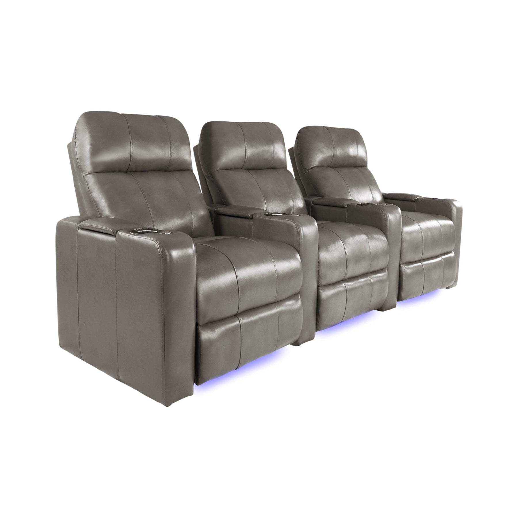 RowOne Triple Recliners - 3-Seater Power Reclining Sofa with USB Chargers, Cup Holders & Lumbar Support | Perfect for Living Room, Home Theater & Family Movie Nights