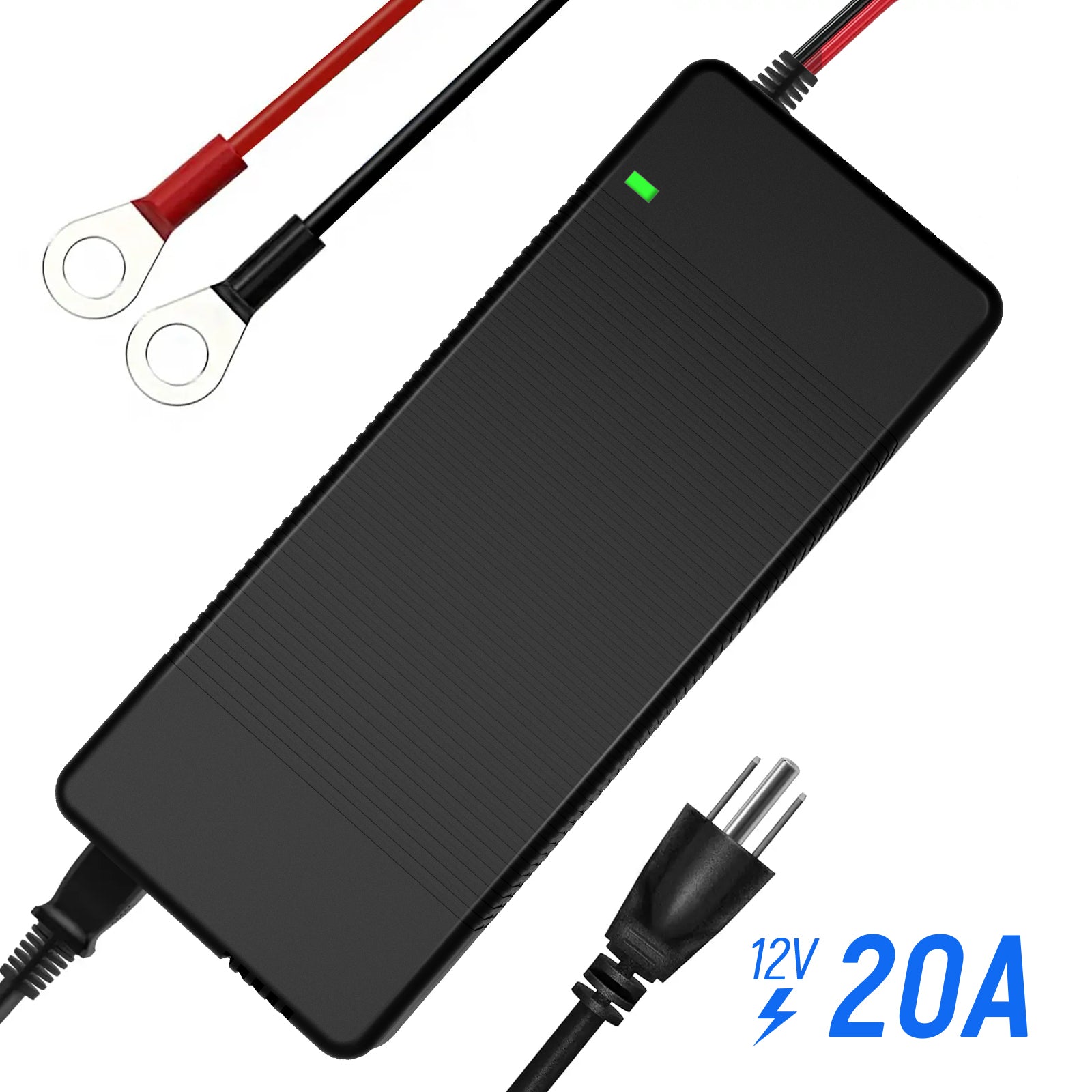 14.6V 20A LiFePO4 Battery Charger with Plastic Shell - Fast Charging for Electric Bikes, Scooters, and Power Tools - Perfect for Home, Workshop, and Outdoor Use
