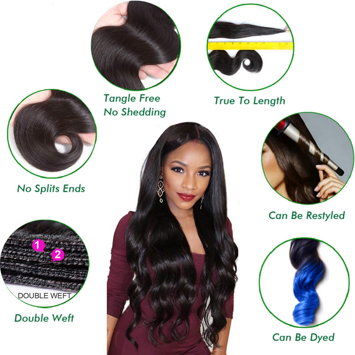 10A Brazilian Virgin Human Hair Bundles - 3-Pack Body Wave (26 26 26) Natural Color for Weave & Extensions | Perfect for Salon Styling & Everyday Wear
